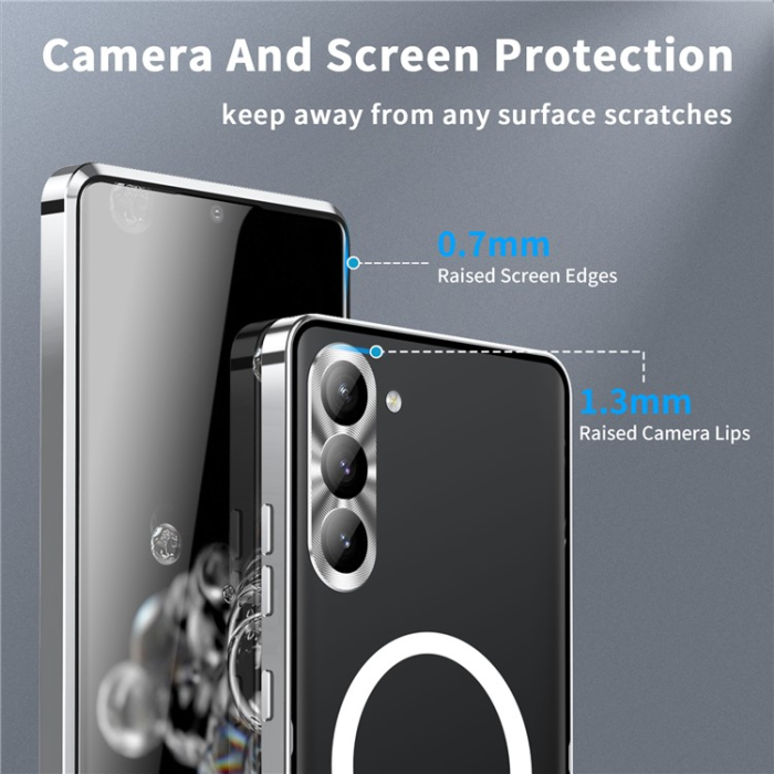 A-One Brand - Galaxy S23 Plus Mobilskal Magsafe Metall - Silver