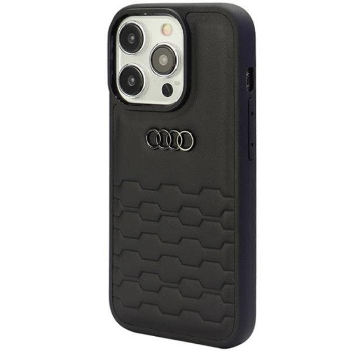 Audi - Audi iPhone 15 Pro Max Mobilskal Syntetiskt Läder - Svart