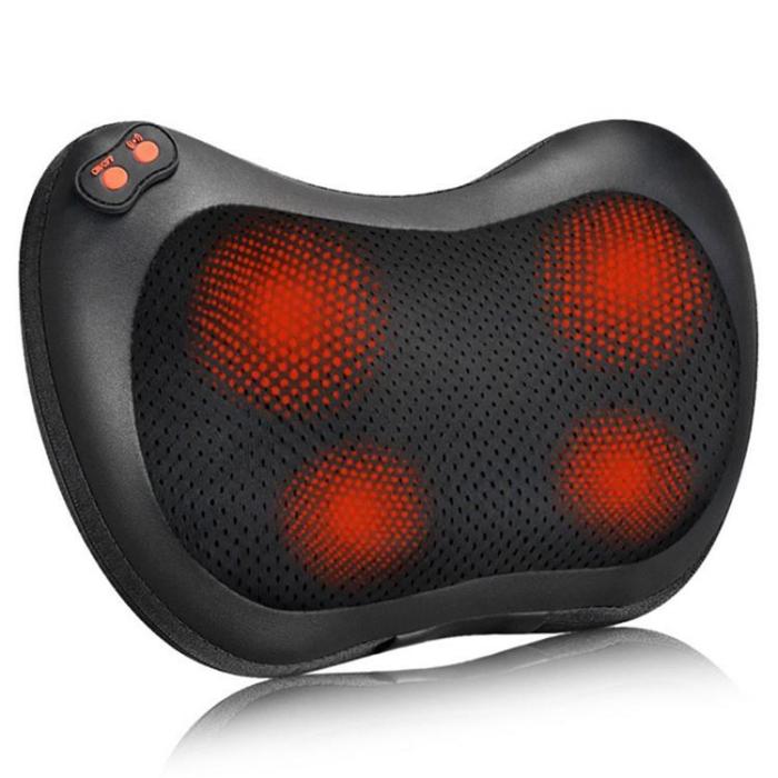 A-One Brand - 4-Node Massagekudde med Värme Plug-in - Svart
