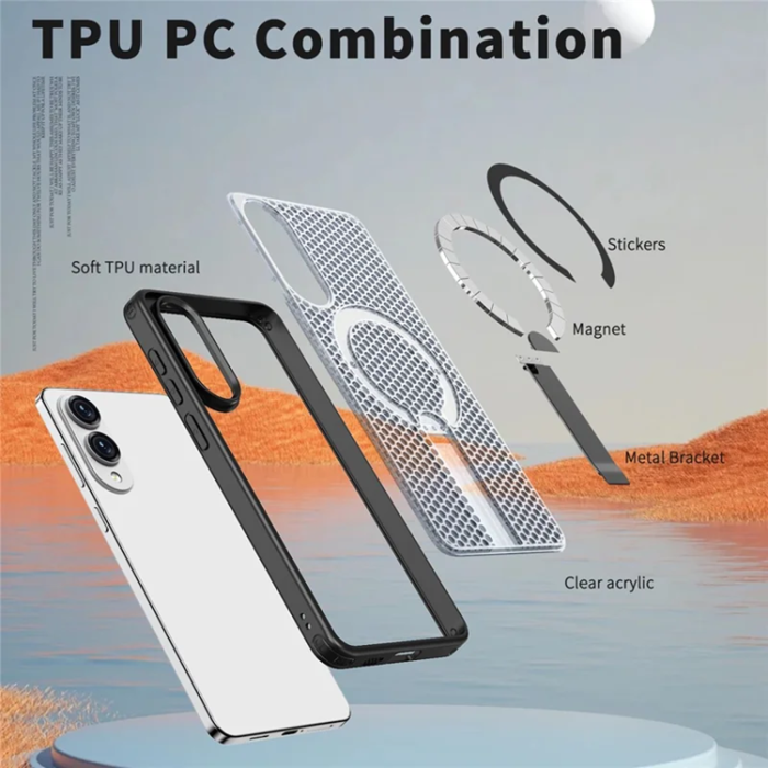 A-One Brand - Galaxy S25 Edge Mobilskal Magsafe Grid Texture