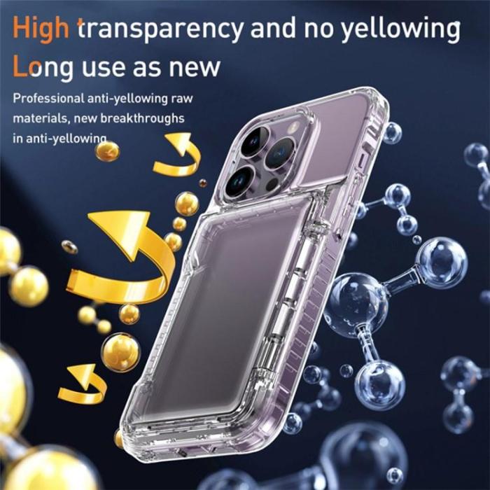 OEM - iPhone 15 Pro Mobilskal Korthållare Kickstand - Clear