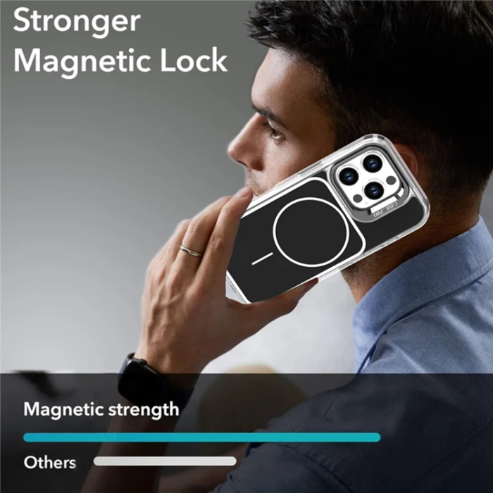 A-One Brand - iPhone 16 Pro Mobilskal MagSafe Lens Kickstand med Handrem