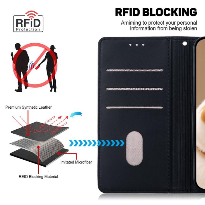 OEM - Mobilskal till Samsung Galaxy S26 / S26 Pro RFID-Skydd Kattmönster TPU- Svart