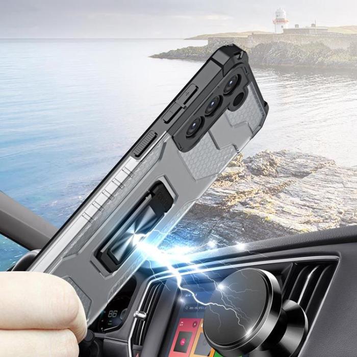 OEM - Galaxy S22 Plus Skal Crystal Ringhållare - Grön