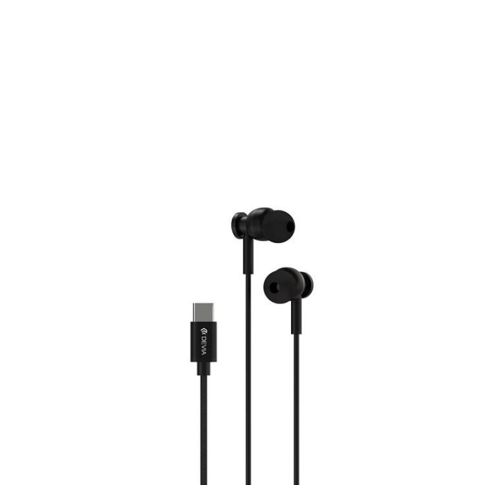 Devia - Devia In-Ear Trådbundna Hörlurar USB-C Smart M1 Digital Metal - Svart
