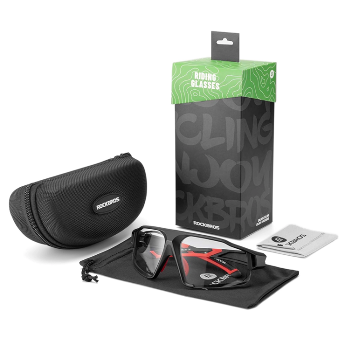 Rockbros - Rockbros SP216BL Photochromic UV400 Cykelglasögon - Röd