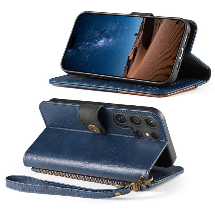 OEM - Mobilfodral för Samsung Galaxy S26 Ultra TPU + Konstläder - Blå
