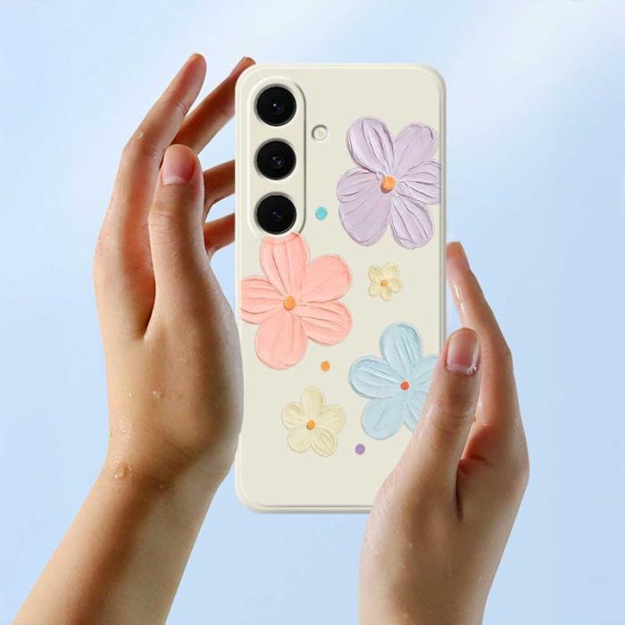 OEM - Mobilskal för Samsung Galaxy S26 TPU Blommönster - Svart