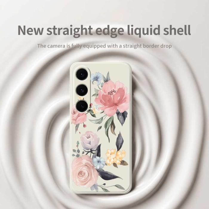 OEM - Mobilskal för Samsung Galaxy S26 TPU Blommönster - Svart