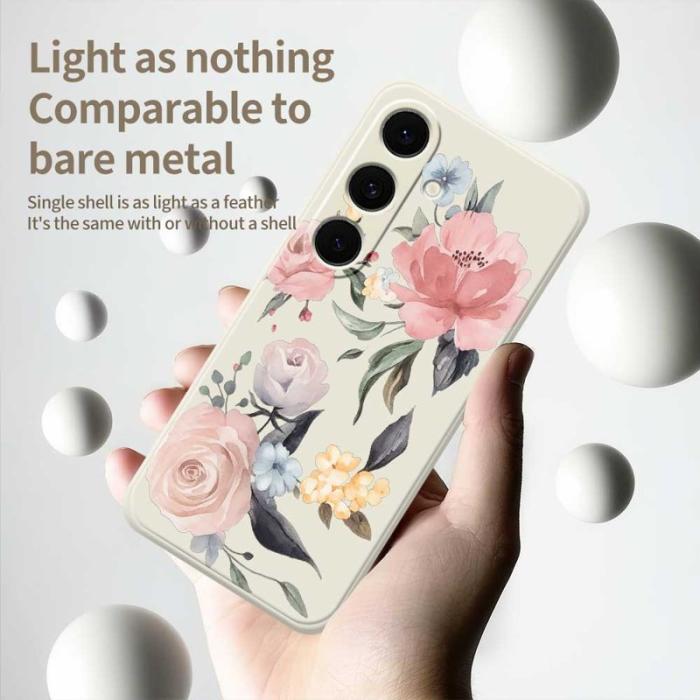 OEM - Mobilskal för Samsung Galaxy S26 TPU Blommönster - Svart