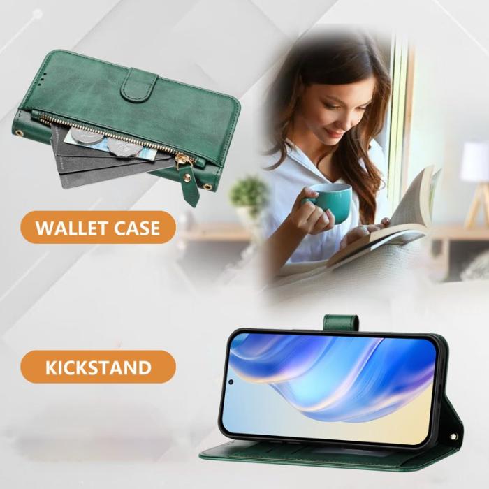 OEM - Mobilfodral för Samsung Galaxy S26 Ultra Konstläder Fickor - Grön