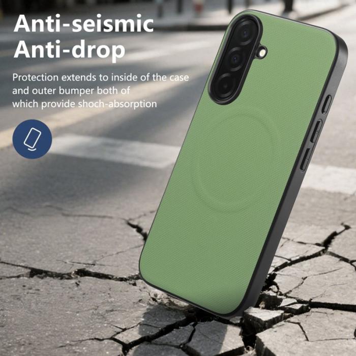 OEM - Mobilskal för Samsung Galaxy S26 Magnetiskt Konstläder + PC + TPU - Grön