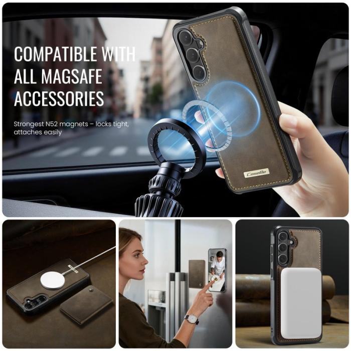 Caseme - CaseMe Mobilskal för Samsung Galaxy S26 Magnetiskt Konstläder PC + TPU - Kaffe