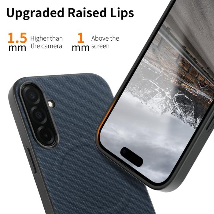 OEM - Mobilskal för Samsung Galaxy S26 Magnetiskt Konstläder + PC + TPU - Mörkblå