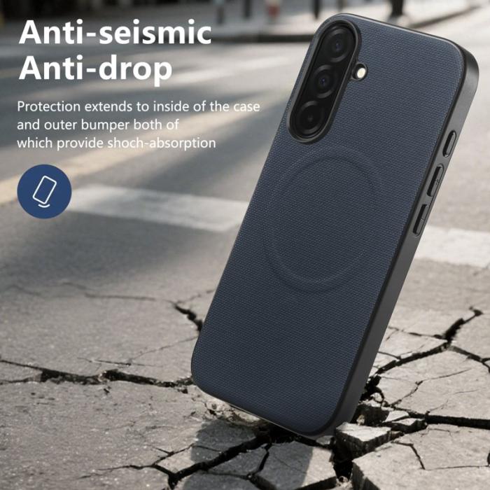 OEM - Mobilskal för Samsung Galaxy S26 Magnetiskt Konstläder + PC + TPU - Mörkblå