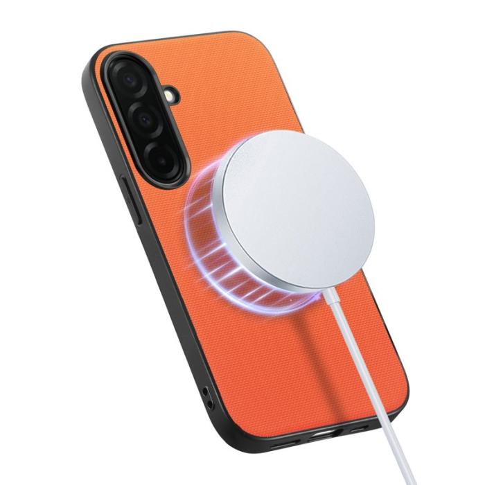OEM - Mobilskal för Samsung Galaxy S26 Magnetiskt Konstläder + PC + TPU - Orange
