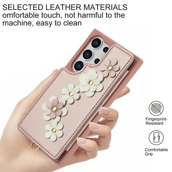 OEM - Mobilskal för Samsung Galaxy S26 Ultra Konstläder Kortfack - Rosa