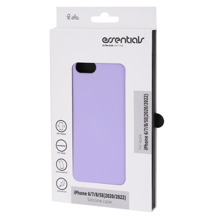 UTGATT1 - Essentials iPhone 6/7/8/SE (2020/2022) Skal Silicone - Lila