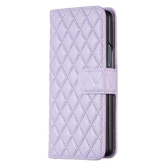 BINFEN COLOR - BINFEN COLOR Galaxy Z Fold 4 Plånboksfodral Rhombus - Lila