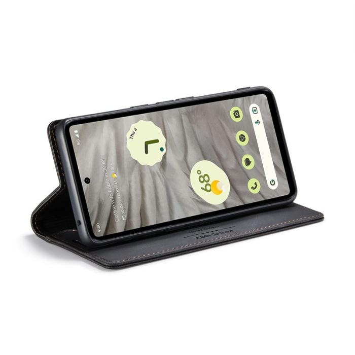AUTSPACE - AUTSPACE Google Pixel 7a Wallet Fodral KonstLäder - Svart