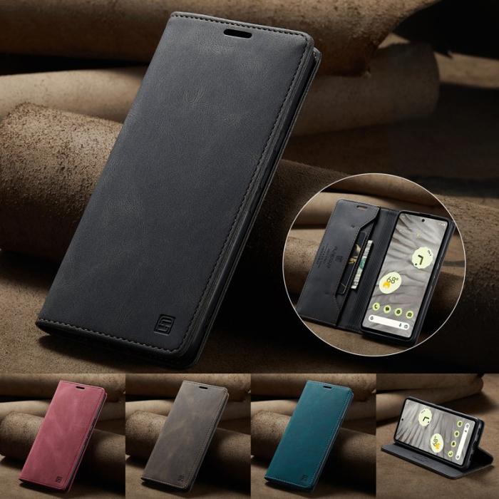 AUTSPACE - AUTSPACE Google Pixel 7a Wallet Fodral KonstLäder - Svart