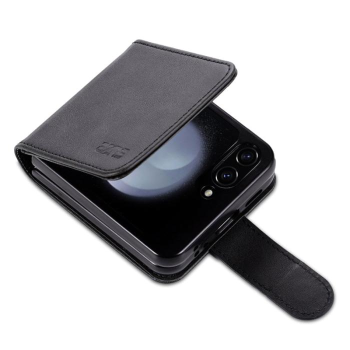 AZNS - AZNS Samsung Galaxy Z Flip7 FE Fodral KonstLäder - Svart