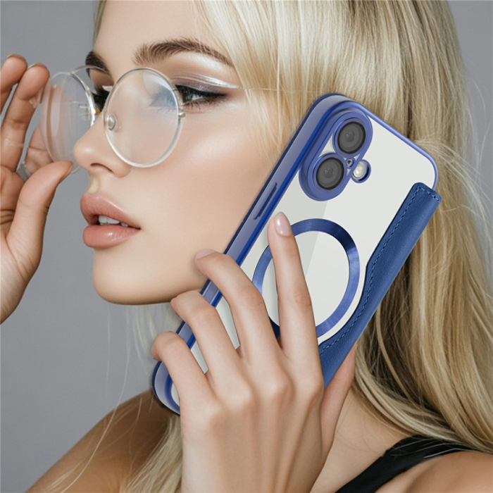 A-One Brand - iPhone 17 Plånboksfodral MagSafe RFID - Sapphire