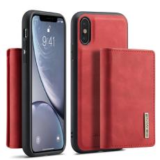 DG.MING - DG.MING M1 Magnetiskt St&ouml;tt&aring;ligt Pl&aring;nboksfodral i R&ouml;d f&ouml;r iPhone XS Max