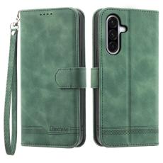 DIERFENG - DIERFENG DF-03 Samsung Galaxy A56 5G Pl&aring;nboksfodral Konstl&auml;der - Gr&ouml;n