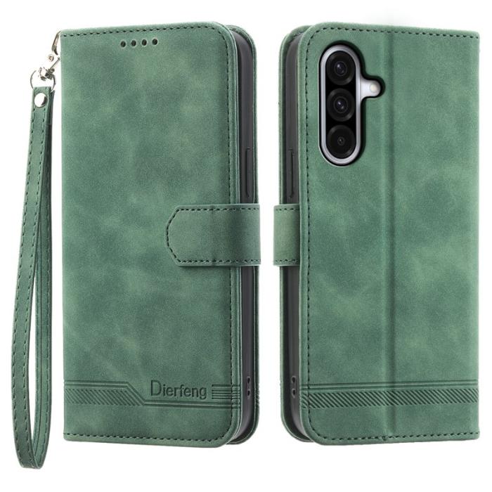 DIERFENG - DIERFENG DF-03 Samsung Galaxy A56 5G Plånboksfodral Konstläder - Grön