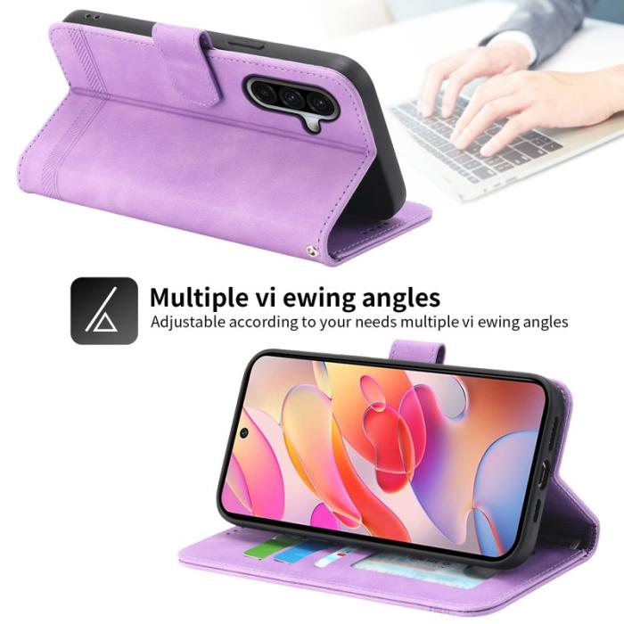 DIERFENG - DIERFENG DF-03 Samsung Galaxy A56 5G Plånboksfodral Konstläder - Lila