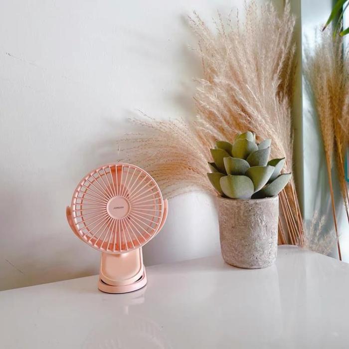UTGATT1 - Joyroom Cheer Summer Skrivbords Fläkt Bärbar Fjärrkontroll - Rosa