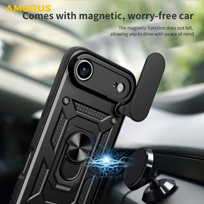 Amorus - AMORUS iPhone Air Mobilskal Med Kameralinsreglage - Blå