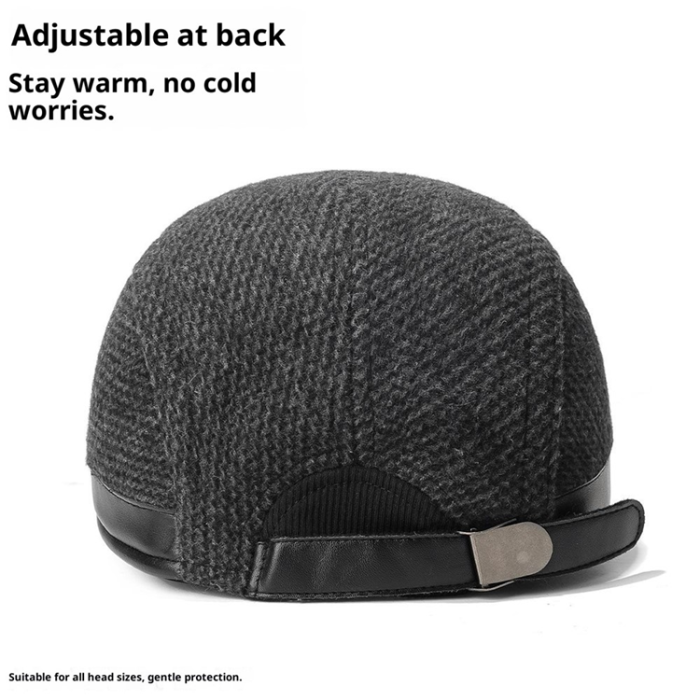 A-One Brand - Keps med Bred Brätte och Vikbara öronflikar Ull 2025d123 - Svart