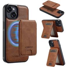 LC.imeeke - LC.IMEEKE L3 iPhone 13 Fodral Magnetiskt KonstL&auml;der - Brun