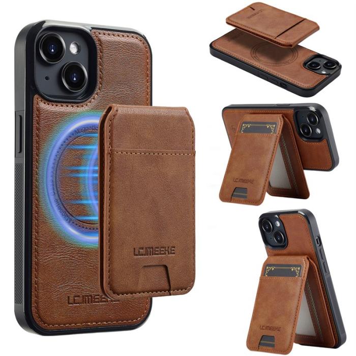 LC.imeeke - LC.IMEEKE L3 iPhone 13 Fodral Magnetiskt KonstLäder - Brun