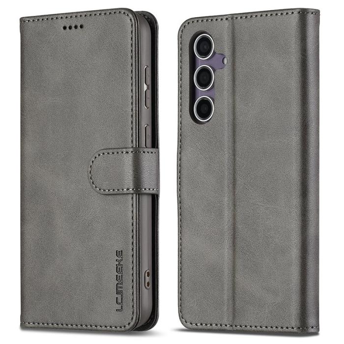 LC.imeeke - LC.IMEEKE Samsung Galaxy A56 5G Plånboksfodral Konstläder - Grå