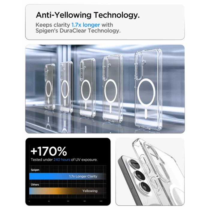 Spigen - Spigen Mobilskal För Galaxy S26 Plus MagSafe Ultra Hybrid - Clear/Vit