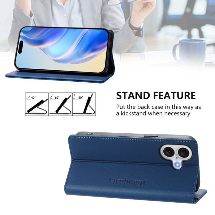 RINACASIS - RINACASIS iPhone 17 Plånboksfodral RC01 RFID - Mörkblå