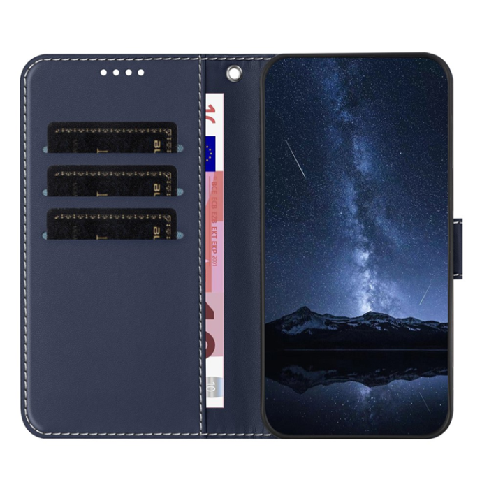 A-One Brand - Galaxy A56 5G Plånboksfodral Färg Splicing Läder - Blå