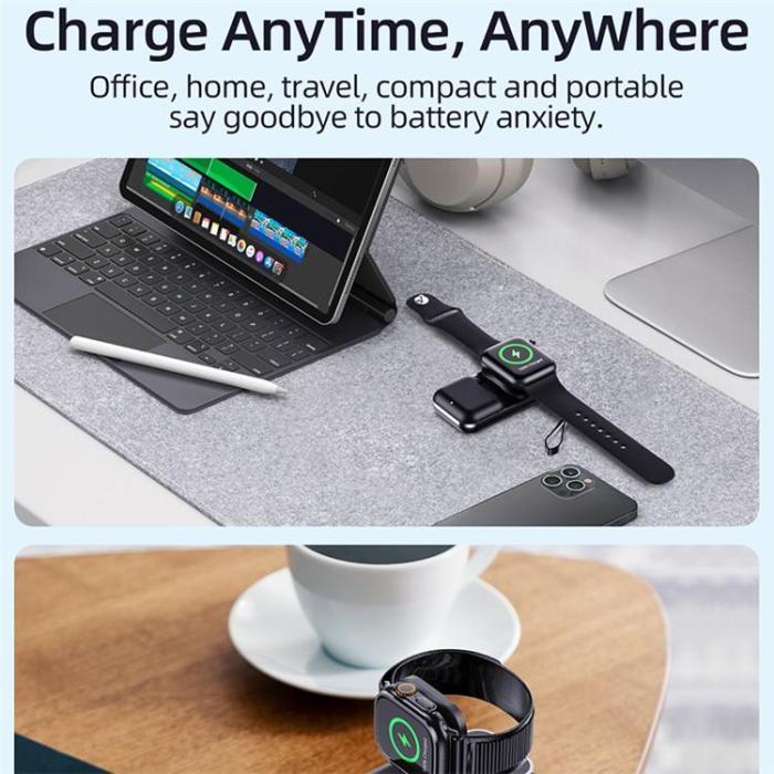 A-One Brand - V20A Apple Watch Magnetisk Trådlös Laddare Power Bank 1000mAh