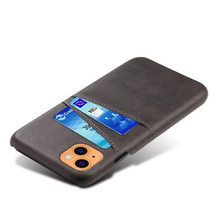 UTGATT1 - Retro Mobilskal med Kortplatser till iPhone 13 Mini - Svart