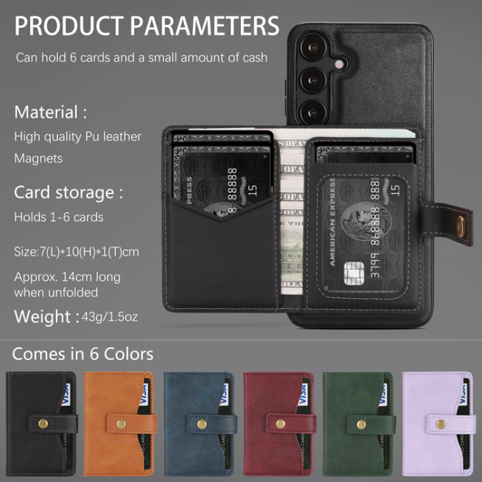 A-One Brand - Galaxy S25 Mobilskal MagSafe Detachable Korthållare Kickstand