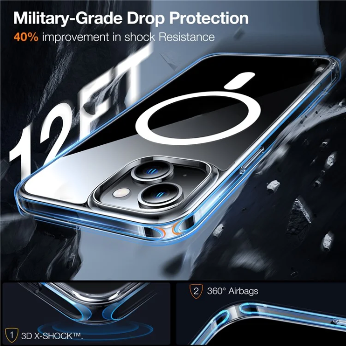 Torras - Torras iPhone 15 Mobilskal Magsafe - Transparent