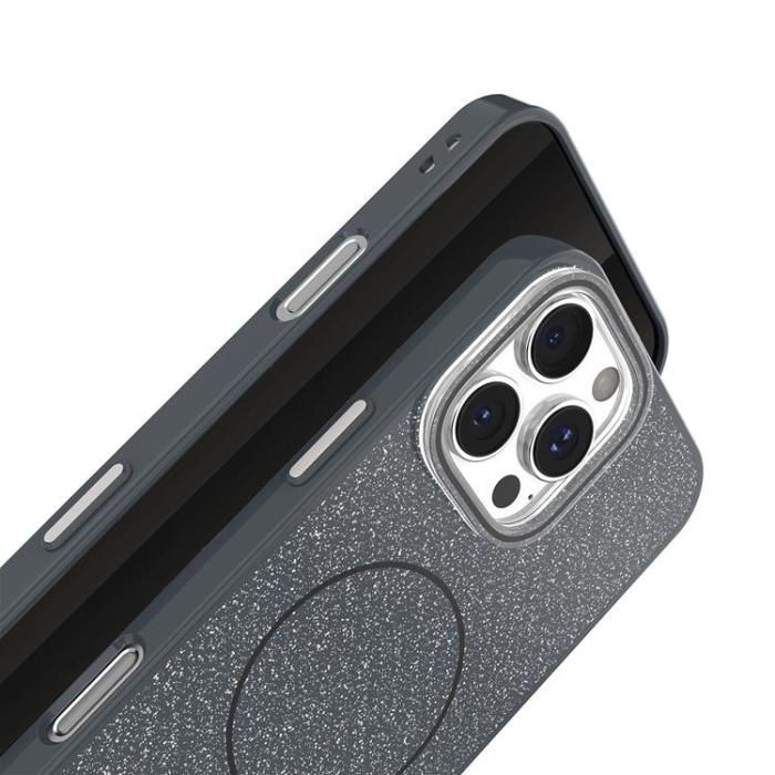 OEM - iPhone 15 Mobilskal MagSafe Glitter Thin - Svart