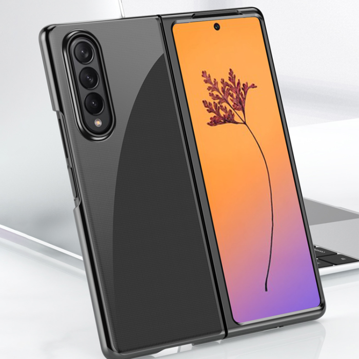 OEM - Galaxy Z Fold 4 Skal Plating Metallic Frame - Blå
