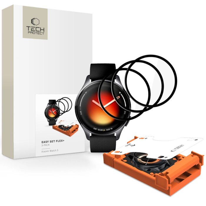Tech-Protect - [3-Pack]Tech-Protect Skärmskydd Härdat Glas För Xiaomi Watch 5 - Svart