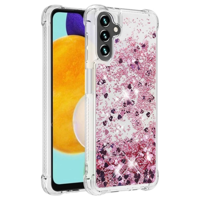 UTGATT - Galaxy A34 5G Mobilskal YB Quicksand Glitter TPU - Rosa Guld