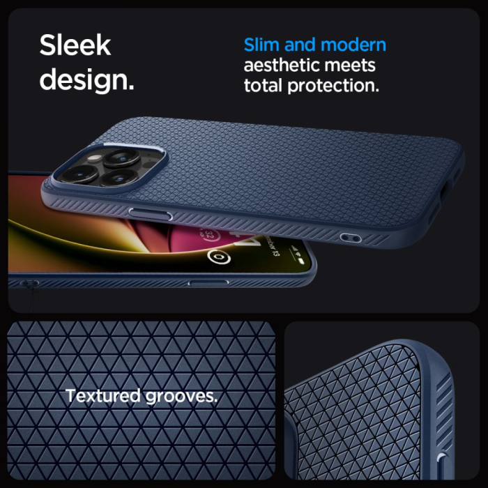 Spigen - Spigen iPhone 15 Pro Max Mobilskal Liquid Air - Marinblå