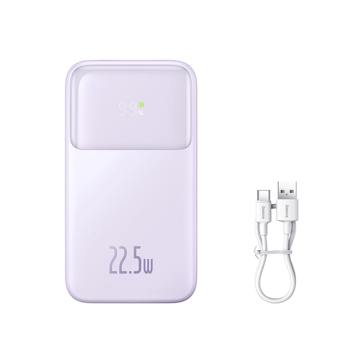 Baseus Powerbank med display 20000mAh 22.5W Comet Series - Lila | 505295 | AlltMobil